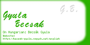 gyula becsak business card